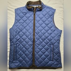PETER MILLAR Essex  Quilted Travel Vest Storm Blue Water Resistant Size L Men
